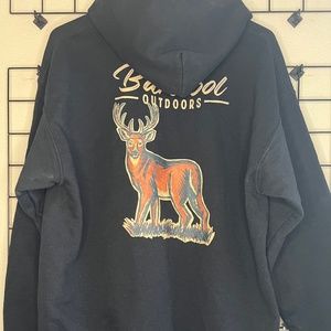 Barstool Sports Outdoors Deer Hoodie Black Unisex Large